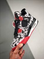 AJ Jordan 4 'Tattoo' Black/Fire Red-Black-White BQ0897-006 - Premium Quality Streetwear Sneaker - Image 5