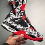AJ Jordan 4 'Tattoo' Black/Fire Red-Black-White BQ0897-006 - Premium Quality Streetwear Sneaker