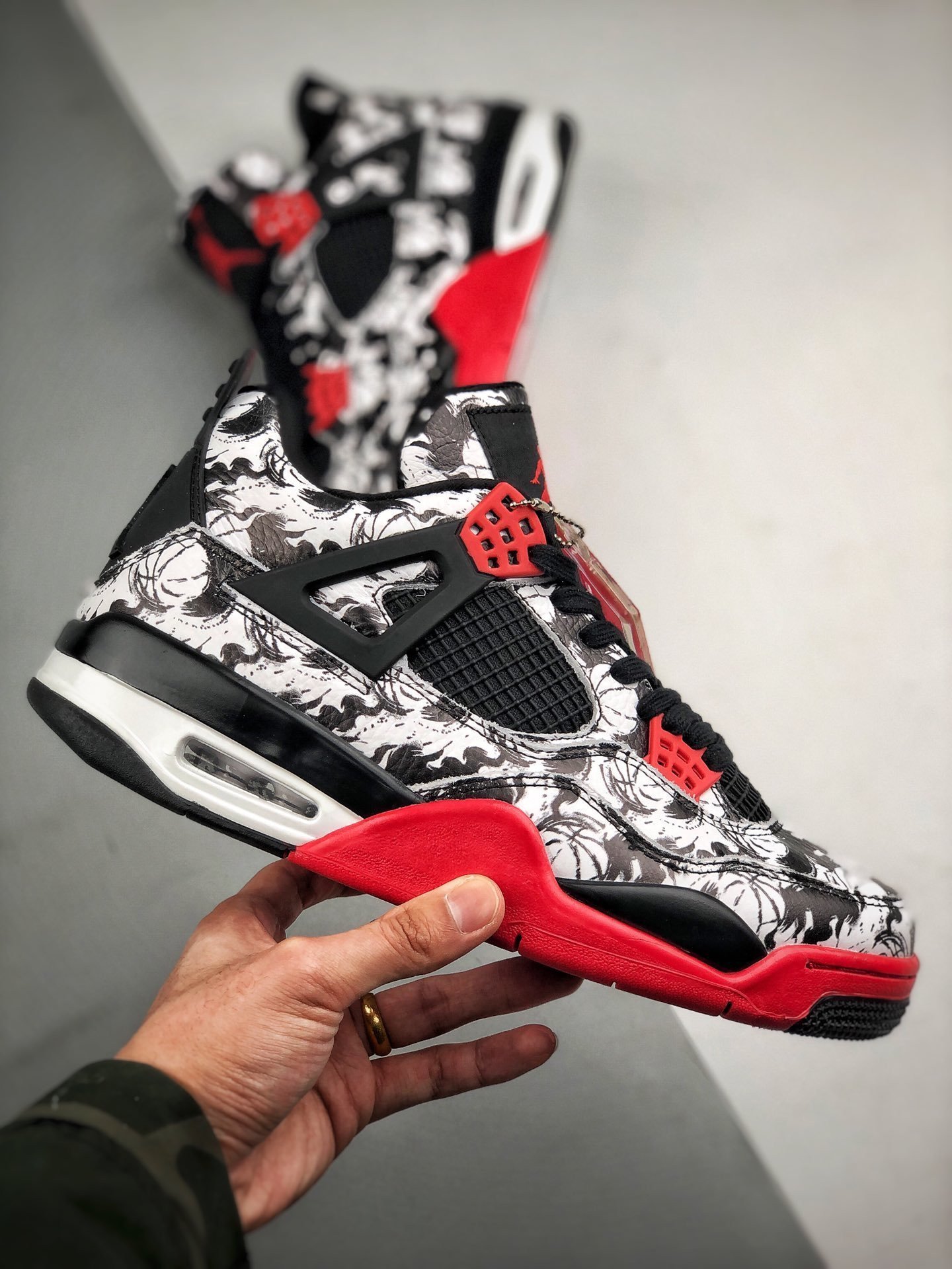 air-jordan-4-tattoo-blackfire-red-black-white-bq0897-006-fmanj.jpg AJ Jordan 4 'Tattoo' Black/Fire Red-Black-White BQ0897-006 - Premium Quality Streetwear Sneaker - Image 1