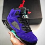 AJ Jordan 5 'Alternate Grape' Grape Ice/Black-Clear-New Emerald 136027-500 - Premium Quality Streetwear Sneaker