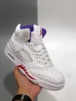 AJ Jordan 5 GS Easter White/Laser Crimson-Voltage Purple CT1605-100 - Premium Quality Streetwear Sneaker