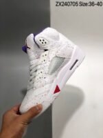 AJ Jordan 5 GS Easter White/Laser Crimson-Voltage Purple CT1605-100 - Premium Quality Streetwear Sneaker - Image 2