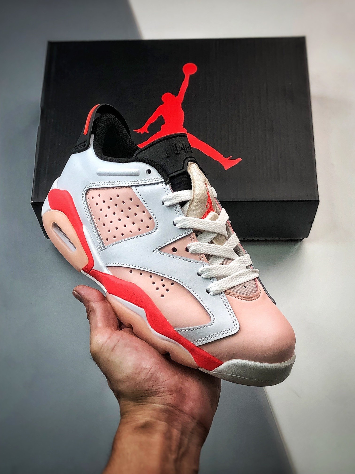 air-jordan-6-gs-whiteatmosphere-infrared-23-black-xrz50.jpg AJ Jordan 6 GS White/Atmosphere-Infrared 23-Black - Premium Quality Streetwear Sneaker - Image 1