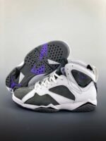 AJ Jordan 7 Flint White/Flint Grey/Varsity Purple CU9307-100 - Premium Quality Streetwear Sneaker
