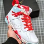 AJ Jordan 7 GS White/Topaz Mist-Ember Glow-Gym Red 442960-104 - Premium Quality Streetwear Sneaker