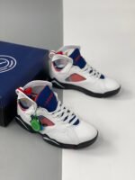 AJ Jordan 7 PSG White/College Navy-Sport Royal-University Red - Premium Quality Streetwear Sneaker - Image 2