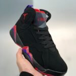 AJ Jordan 7 'Raptors' Black/True Red-Dark Charcoal-Club Purple 304775-018 - Premium Quality Streetwear Sneaker