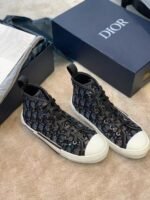 Christian Dior Crystal B23 Oblique SneakersHigh-Top Sneaker Spring/Summer Collection Black - Premium Quality Streetwear Sneaker - Image 3