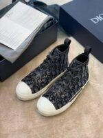 Christian Dior Crystal B23 Oblique SneakersHigh-Top Sneaker Spring/Summer Collection Black - Premium Quality Streetwear Sneaker - Image 2