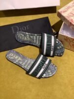 Christian Dior Dway Kaleidiorscopic Mule Sandals in Embroidered CottonSpring /Summer Collection Green /Black - Premium Quality Streetwear Sneaker - Image 4