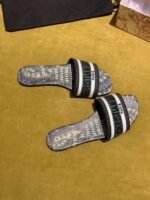 Christian Dior Dway Kaleidiorscopic Mule Sandals in Embroidered CottonSpring /Summer Collection Green /Black - Premium Quality Streetwear Sneaker - Image 9