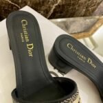 Christian Dior Dway Mules in Embroidered CottonSpring /Summer 2020 Collection. Navy Blue - Premium Quality Streetwear Sneaker - Image 3