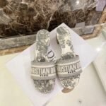 Christian Dior Dway Mules in Embroidered CottonSpring /Summer Collection Grey - Premium Quality Streetwear Sneaker