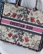 Christian Dior Large Dior Book Tote Flowers Embroidery For Women 16.5in/42cm CD M1286ZRIW - Premium Quality Streetwear Sneaker - Image 3