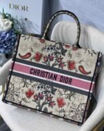 Christian Dior Large Dior Book Tote Flowers Embroidery For Women 16.5in/42cm CD M1286ZRIW - Premium Quality Streetwear Sneaker