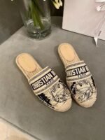 Christian Dior Tiger Toile de Jouy Espadrille MulesSpring /Summer 2020 Collection. Navy /Beige - Premium Quality Streetwear Sneaker - Image 8