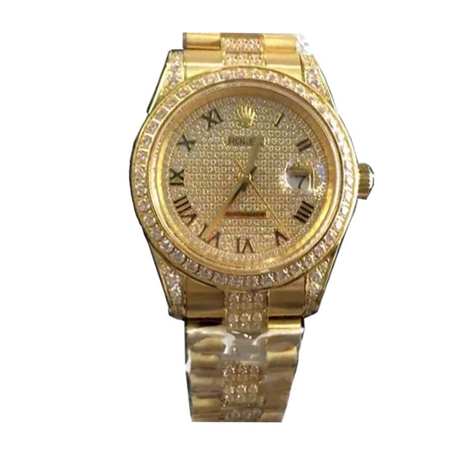 rolex-datejust-yellow-gold-diamond-dial-iced-out-replica.jpg Rolex Day-Date "Iced Out" Perfect Super Clone - Image 1