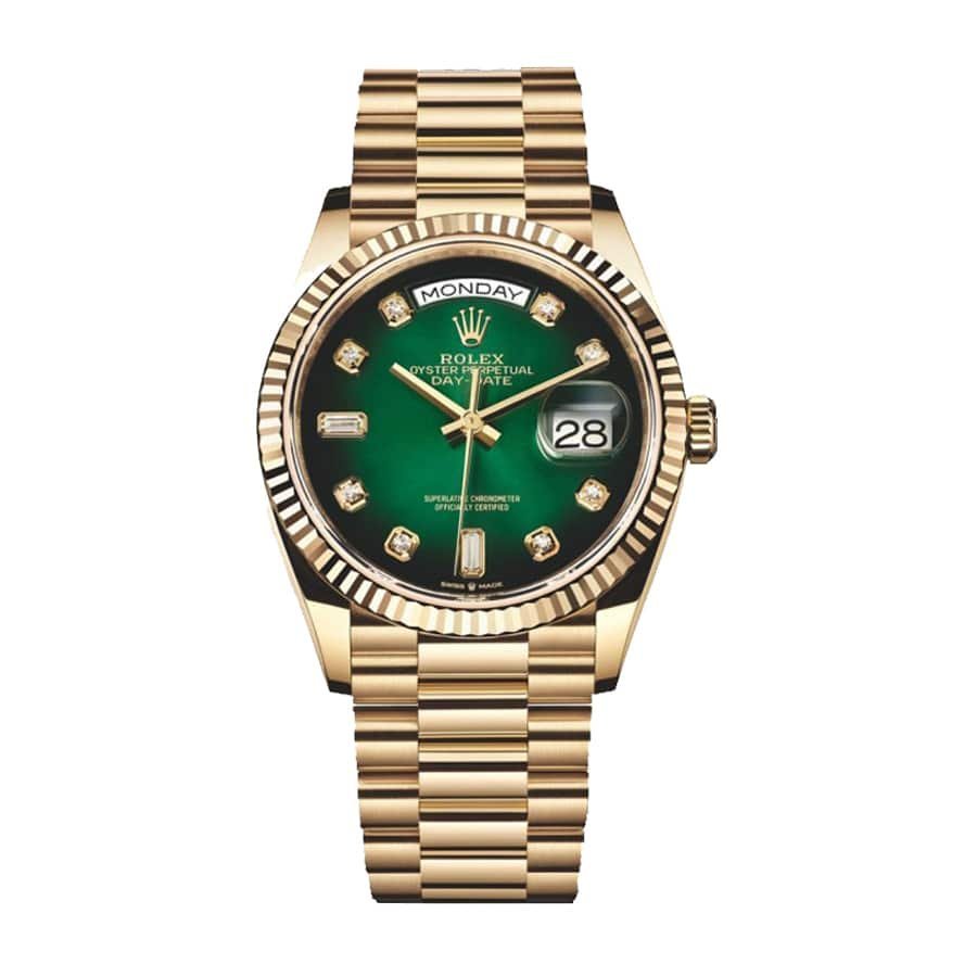 rolex-day-date-36-yellow-gold-green-dial-118238.jpg Rolex Day-Date 118238 "President" Detailed Replica - Image 1