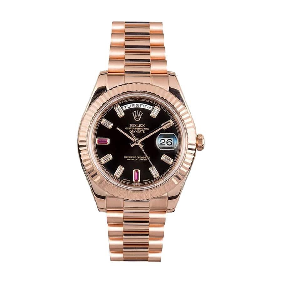 rolex-day-date-ii-218235-kw-rose-gold-black-dial-rep.jpg Rolex Day-Date II 218235 "Black Dial" Premium Replica 1:1 - Image 1