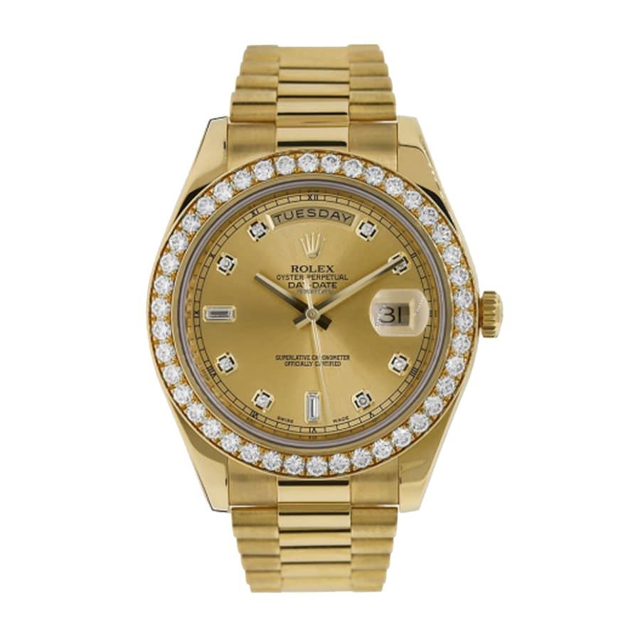 rolex-day-date-ii-218348-41mm-kw-yellow-gold-diamonds-champagne.jpg Rolex Day-Date 228348 "President" Master Clone Quality - Image 1